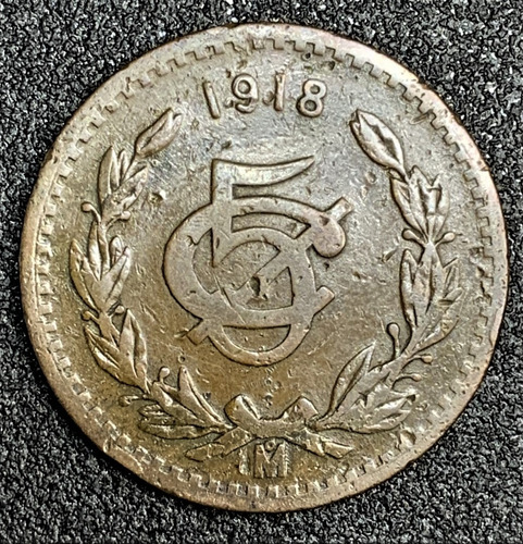 5 Centavos Monograma  1918 Mo      Escaso  (no.3)