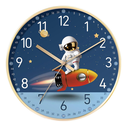 Relógio De Parede Criativo Astronauta Foguete Astronauta