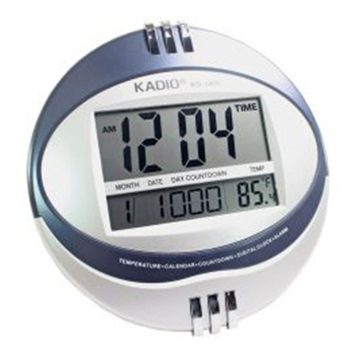 Imagen 3 de 3 de Reloj Digital Ovalado Alarma Tempe Fecha De Pared