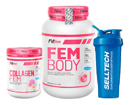 Fitfem Fem Body 1.5kg Vainilla+colagen Fem 500gr Fruitp