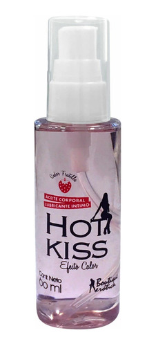 Aceite Lubricante Masajes Frutilla Efecto Calor Hot Kiss
