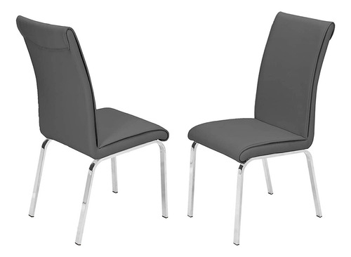 Juego De Muebles De Silla De Comedor De Dos Gris