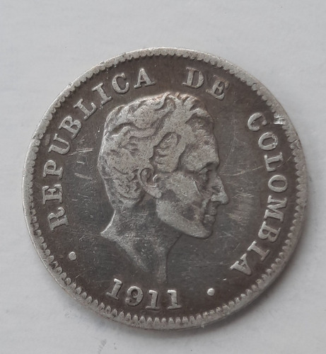 10 Centavos 1911 Plata Colombia