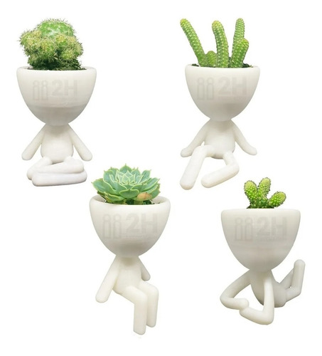 Imagen 1 de 7 de 5 Macetas Robert Plant Hombrecitos Cactus Elegi Modelos