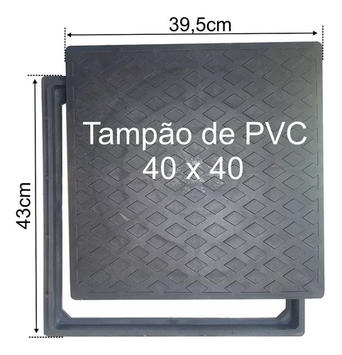 1-tampa De Pvc 40x40 C/ Aro +2-tampa 30x30 Pvc