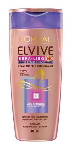 Loreal Elvive Kera-liso Brillo Y Sedosidad Shampoo 400ml