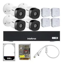 Comprar Kit 4 Cameras De Segurança Intelbras Dvr Mhdx 4ch Microfone