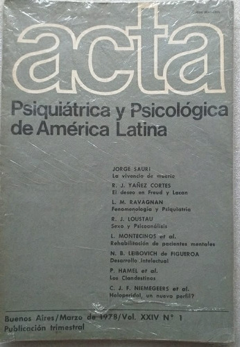 Acta Psiquiátrica Y Psicológica De América Latina
