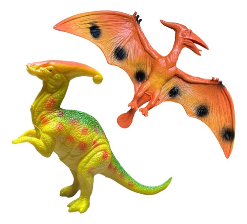 Conjunto de 12 peças de dinossauros de pterodáctilo de pescoço comprido T - Rex