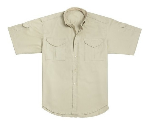 Camisa Sport Manga Corta Ombu Aire Libre Beige O Verde