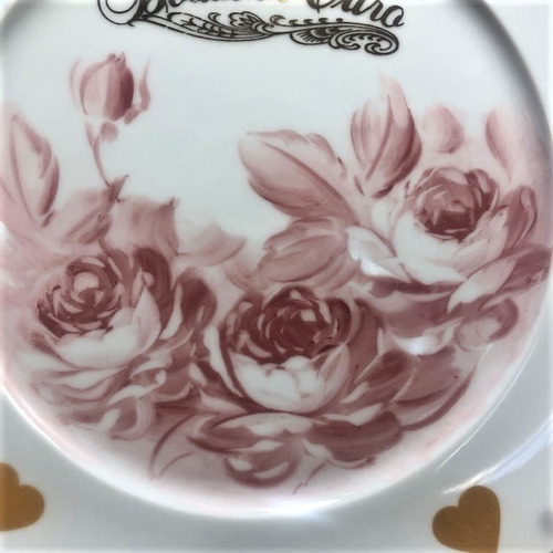 Imagem 2 de 4 de Prato Decorativo Pintado A Mão Bodas De Ouro O523