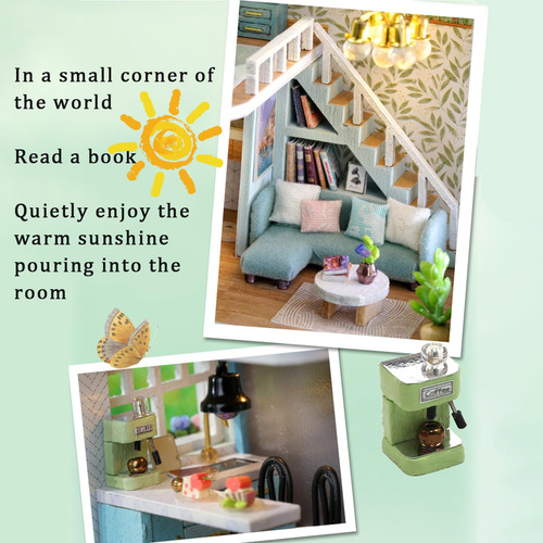 Casa De Muñecas Miniatura Kit Bricolaje Habitación Creativa