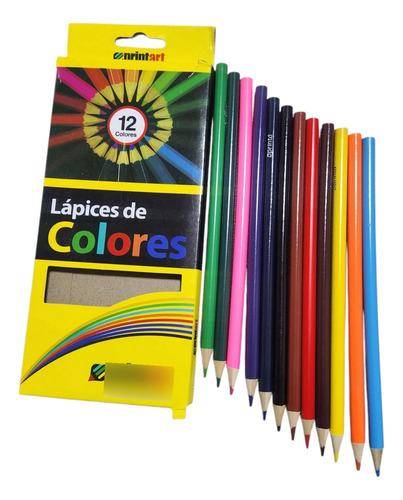 Colores De Madera 12 Creyones De Color Intenso Print (2pack)