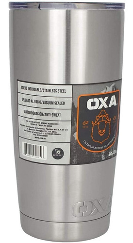 Imagen 2 de 9 de Termo De Acero Inoxi 20oz/591ml Oxa Conserva Frío Y Caliente