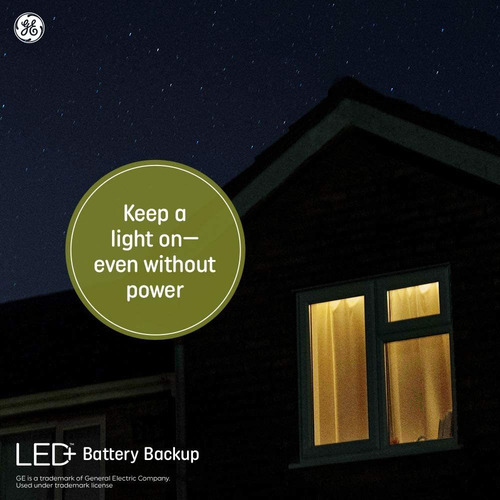 Ge Led Backup Battery Light Bulb, Rechargeable, Soft White,