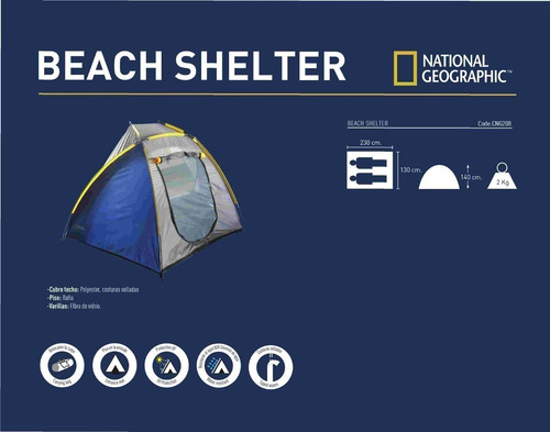 Carpa De Playa Nat Geo Con Filtro Uv Hogar Y Camping