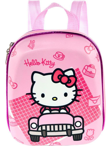 Lancheira 3d Hello Kitty Carro Impermeável Infantil Escolar