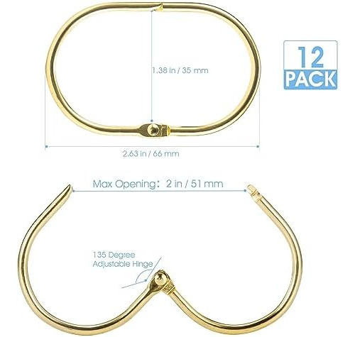 Anillos Para Cortinas De Ducha Goowin, 12 Ganchos Para Corti