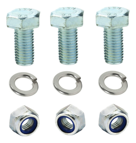50 Parafusos M6 X 25 Mm Com Porca Trava E Arruela Pressão
