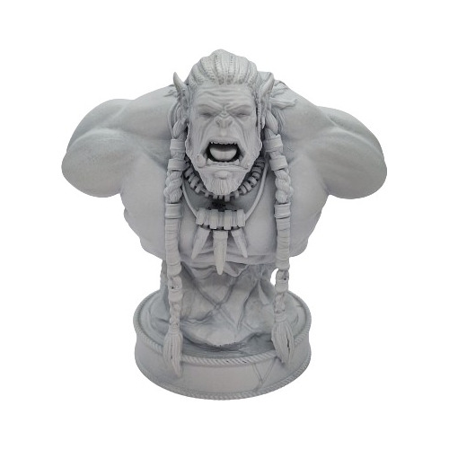 Figura 3d Resina Busto Durotan Warcraft 10cms Para Pintar