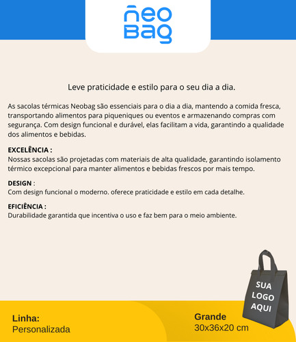 100 Sacolas Térmicas Com Personalização Exclusiva