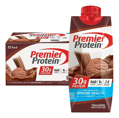 Premier Bebida Energetica Chocolate Caja Con 15 Pz