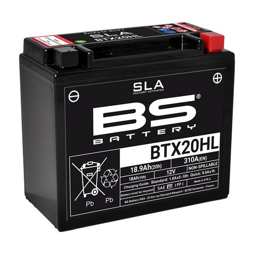 Batería Bs  Btx20hl  12v 18ah(10h) Dimensiones  175x87x155