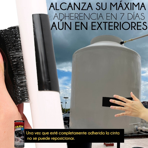 Cinta Flex Tape Resistente Al Agua Fuerte Para Fugas Vs Agua Color Negro