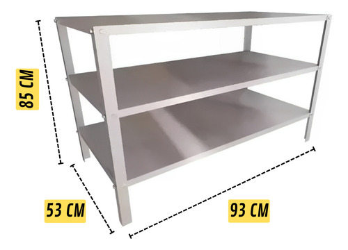 Mesa Inox 3 Prateleiras Cozinha Industrial Bancada Aço Inox