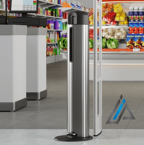 Imagem 8 de 10 de Totem Dispenser De Aço Inox Para Álcool Gel Com Pedal Brinox
