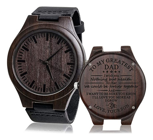 Fodiyaer Reloj De Madera Grabado Personalizado, Regalo Para