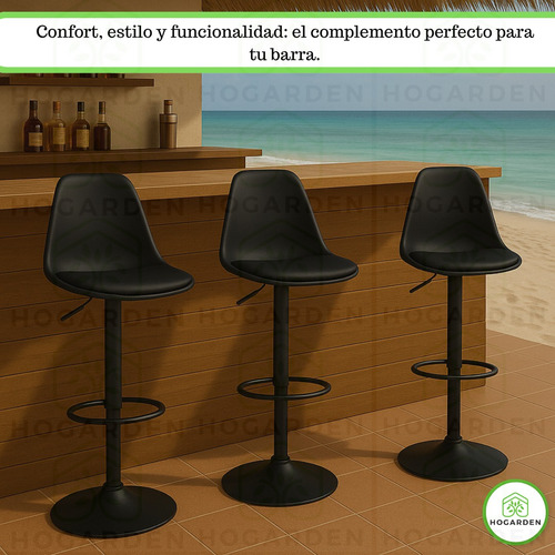 Banco Alto Eames Minimalista 5 Pzs Para Barra Giratorio