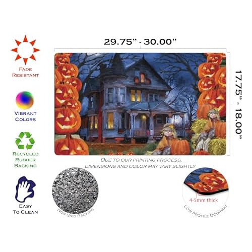Tapete De Puerta De Otoño Spooky Manor 800268 De 18x30...