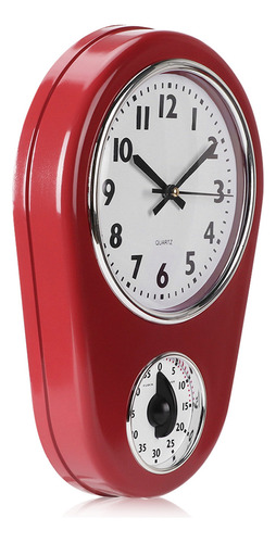 Reloj De Pared Rojo Colgante Para Cocina Y Sala De Estar
