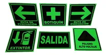 Comprar 6 Señalamientos Fotoluminiscentes Extintor Evacuación Salida