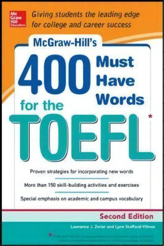 Mcgraw-hill Education 400 Must-have Words For The Toefl, De Lynn M. Stafford-yilmaz. Editorial Mcgraw Hill Education Europe, Tapa Blanda En Inglés