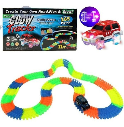 Pista Flexible Multicolor Glow Track 1 Auto 165 Piezas 10667