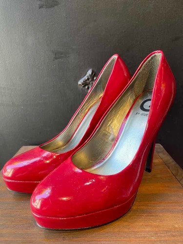 Stilletos Rojos Guess Con Plataforma