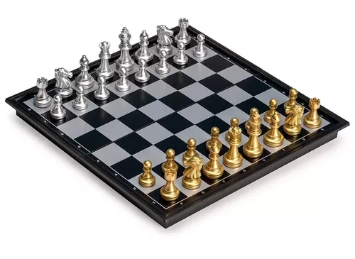 Inglês versão internacional xadrez chessman cor ouro e prata dobrável xadrez  xadrez magnético jogo 3810a 4812a 4912a 3 tamanho - AliExpress