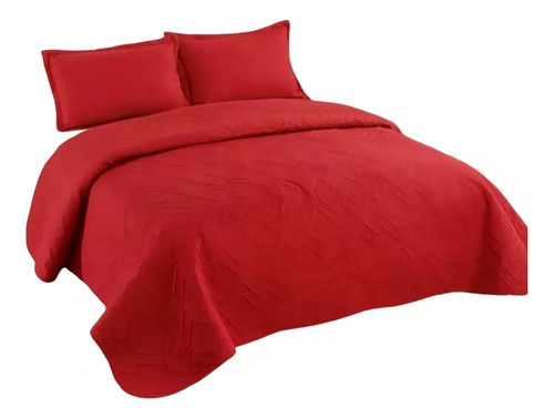 Cubre Camas 2 Plazas Rojo Quilt // Junior Stock 