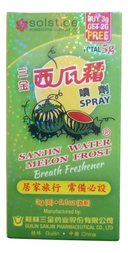 Aerosol Sanjin Watermelon Herbal Aftas Llagas Mal Aliento