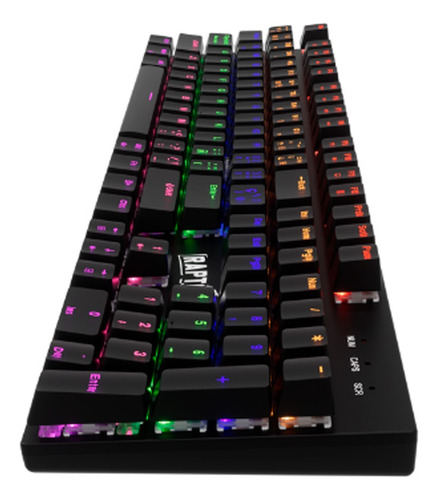 Teclado Raptor Mec-104 Mecánico Rgb Teclado Negro Idioma Español Latinoamérica