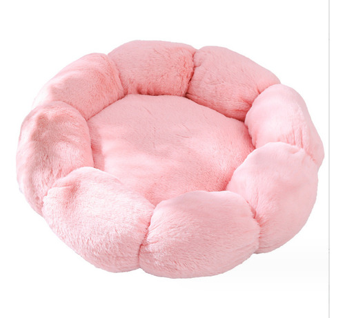 Cama De Felpa En Forma De Flor Para Perros Y Gatos
