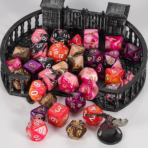 Conjunto De Dados Rpg - 35 Unidades De Dados Poliédricos Dnd