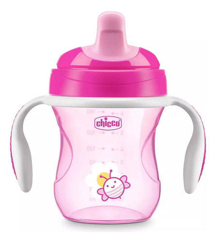 Vaso Entrenador Chicco 7 Onz Boquilla Semidura Rosa
