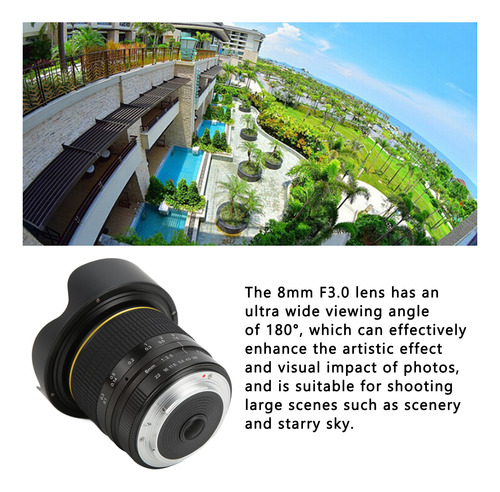 Lente Fisheye Para Montagem Em F Ultra Grande Angular F3 De
