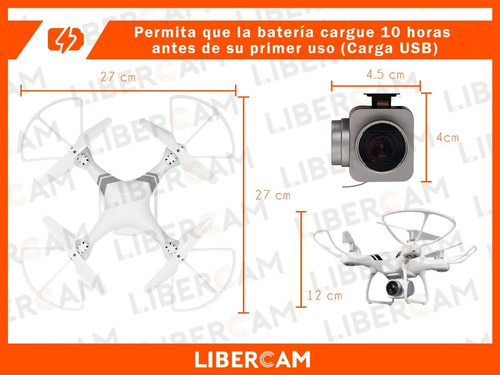 Drone Cuadricoptero Cámara Hd Transmite Vivo Pantalla Lcd