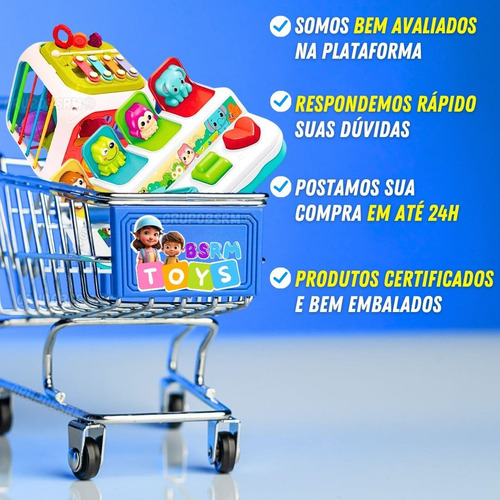 Kit Brinquedo Encaixe Para Bebê Turminha Pop + Cubo 7 Em 1