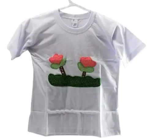 Embroidery Patchwork Shirts（KIDS） Camiseta Infantil Em Algodão Bordada Em Patchwork | Parcelamento