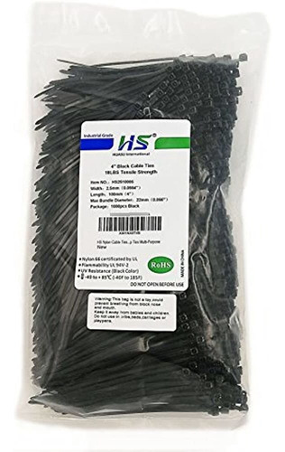 Lazos De Plástico Duraderos De Hs De 4 Pulgadas (bulk-pack 1